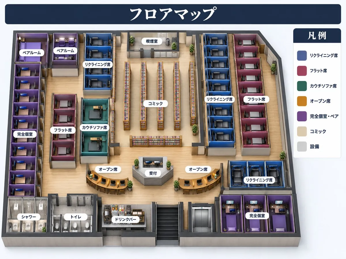 NET-CUBE西葛西店のフロアマップ(エリアの配置図)