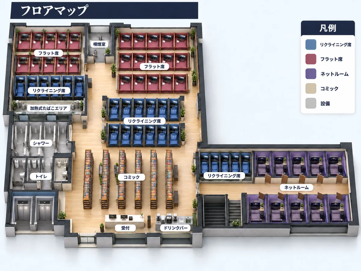 NET-CUBE立川北口店のフロアマップ(エリアの配置図)